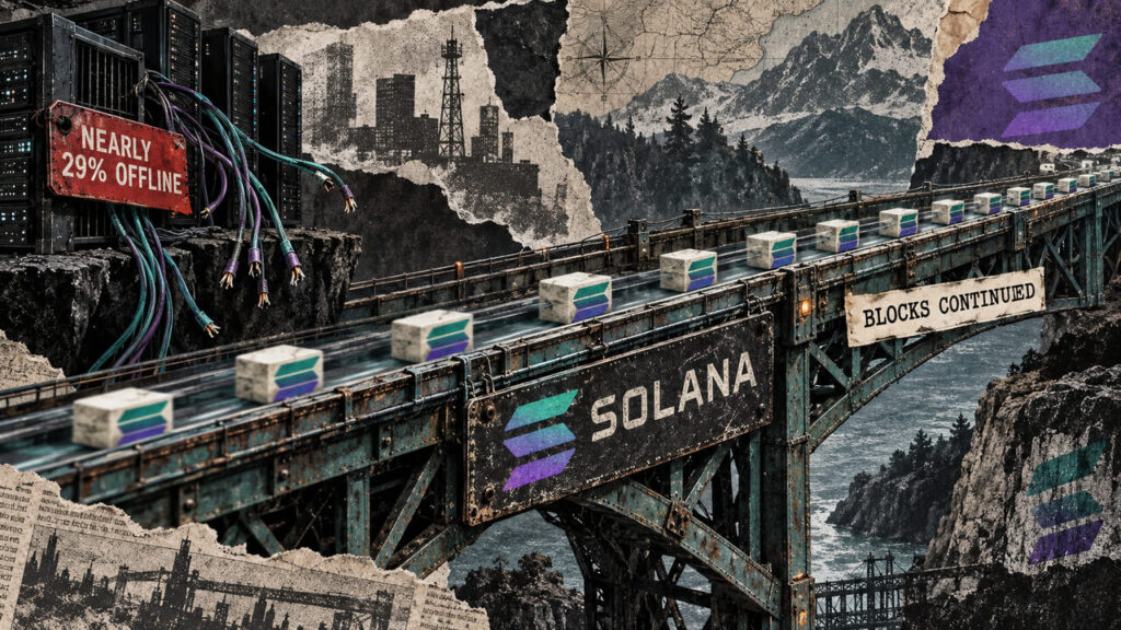 Solana nearly froze as a single routing error took 29% of the network stake offline Solana nearly froze as a single routing error took 29% of the network stake offline